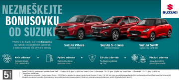 BONUSOVKA v roce 2025 - opět atraktivní nabídka pro Suzuki S-Cross, Vitara a Swift